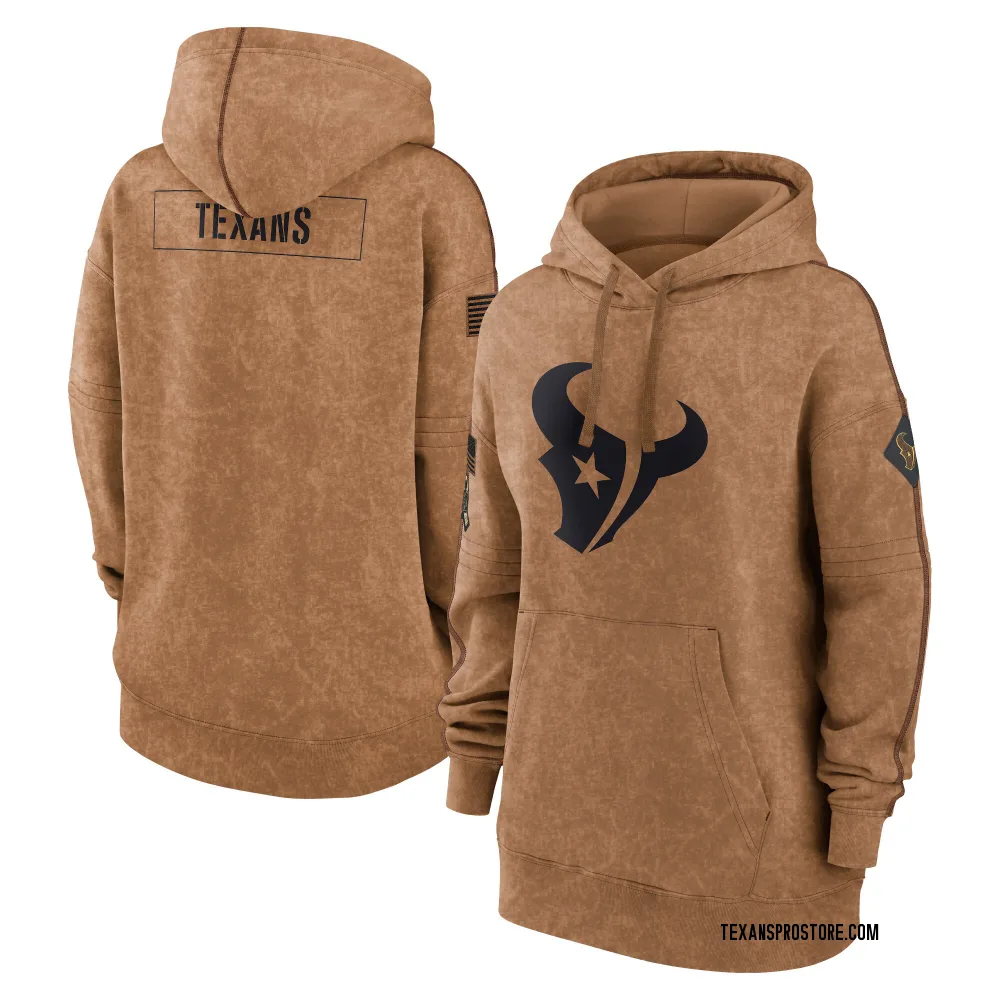 Women's Houston Texans Brown 2023 Salute to Service Pullover Hoodie